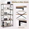 5-Tier Bookshelf Industrial Wood Bookcase Freestanding Display Rack Organizer