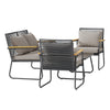 4 Seater Garden Corner Sofa Set Metal Furniture Outdoor Patio Table & Chair Kit
