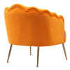 Upholstered Scalloped Velvet Matte Armchair Lounge Chair Oyster Back Sofa Nordic