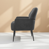 Grey Mid Century Armchair Comfy Linen Fabric Tub Sofa with Metal Legs for Living