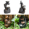 Water Fountain w/ LED Lights Garden Feature Statue Resin Ornament Indoor Outdoor