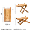 Bamboo Guitar Foot Stool Folding Musical Instrument Footrest 4 Adjustable Height