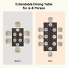 Expandable Dining Table Wooden Space Saving Compact 4-6 Seat Kitchen Desk Brown