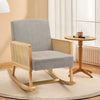 Modern Natural Solid Wood Armchair Rocking Chair Bohemia Rattan Arm Frame Sofa