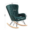 Retro Green Velvet Armchair Lazy Rocking Chair Living Room Bedroom Lounge Seat