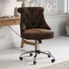 Faux Leather Office Chair Vintage Computer Desk Chair Swivel Adjustable Height