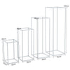 Set of 4 White Metal Flower Stand Pedestal Wedding Floral Display Rack DIY Decor