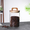 1000ml Glass Storage Jars with Bamboo Lids Airtight Kitchen Storage Jar Pot