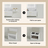 Modern Dressing Vanity Table Set with LED Mirror Stool Side Panel 2 Drawers