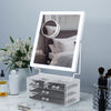 Hollywood Make up Mirror with Storage 3-Tier Jewelry Box LED Lighted Tabletop