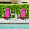 Portable Camping Folding Beach Chair Set of 2 for Adults W/ Headrest&Cup Holder