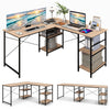 L-Shaped Corner Computer Desk PC Laptop Table Workstation w/ Storage Shelves