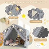 3-4 Kids Large Play Tent House Kids Play Tent w/Star Lights-Grey