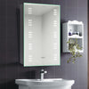 Bathroom Wall Led Mirror Cabinet Metal Back Box Storage with Clock Shaver Socket