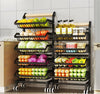 3/4/5 Tier Vegetable Fruit Trolley Cart Kitchen Rack Storage Basket Holder Shelf