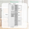148cm Tall Bathroom Cabinet Freestanding Storage Cabinet-White