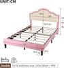 Double Upholstered Bed Frame with Adjustable Chic Button-Tufted Headboard 4ft6