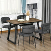 Extendable Dining Table Rectangular Effect Tabletop with Steel Frame