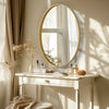 Modern Wall Mirror with Gloden Frame Oval Wall Mounted Makeup Dressing Mirror