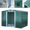 8x8ft Green Metal Outdoor Toolshed Apex Roof Garden Shed Storage Container +Base