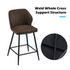Set of 2 Bar Stools Faux Leather Back Upholstered Metal Legs Barstool Pub Chair