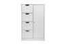Bathroom Floor Cabinet Cupboard Hallway Storage Unit 4 Drawers 1 Door White/Grey