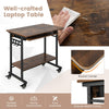 Rolling Computer Desk Home Office PC Workstation Laptop Table w/ Keyboard Tray