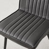 2x Grey Dining Chairs Faux Leather High Back Armless Dinging Room Line Design