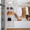 Wooden Wardrobe Pole Rod Oval Hanging Rail Tube Clothes Storage w Fittings 100cm