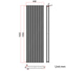Vertical Radiator Double Black Oval Column 1600x490 mm Central Heating Tall Rads