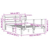 Bed Frame with Headboard White 140x200 Solid Wood Pine Q4T6