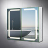 Bathroom LED Mirror Cabinet Double Door with Shaver Socket Bluetooth Demister