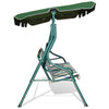 3-Person Garden Swing Chair Metal Hammock Cushioned Seat Lounger W/ Canopy