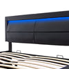 Ottoman Gas Lift Storage Bed PU Upholstered Bed Frame & Headboard 6ft Super King