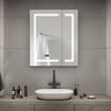 Dimmable LED Bathroom Mirror Cabinet Large Box with Clock/Shaver Socket/Demister