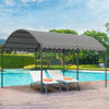 Steel Pergola 4m 3m Garden Shade Sun Weather Proof Awning Grey Curve Canopy UK