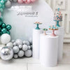 3/5X White Metal Plinth Cylinder Dessert Pedestal Wedding Flower Display Stands