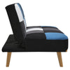 Fabric Sofa Bed 3 Seater Couch Adjustable Grey Blue Patchwork Recliner Chairs UK