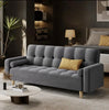 Convertible Velvet Sofa Bed – 3 Seater Futon with Adjustable Back & Pillows