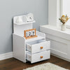 Bedside Cabinet with 2 Drawer Space Save Nightstand Table And Open Storage Shelf
