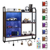 Wall Mounted Shelf Floating Storage Cabinet RGB Light Display Shelves Remote