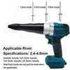 Cordless Electric Blind Rivet Gun Automatic Pop Gun for Makita 18V Hand Tools