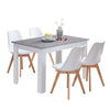 4-6 Seats Rectangle Wood Dining Table White Wood Legs Dining Room Kitchen Table