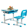 Kids Desk & Chair Set Height Adjustable Study Table with Tilting Tabletop Blue