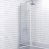 Modern Bathroom Bath Shower Screen 2 Section Square Chrome 1000mm Reversible 6mm