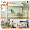 White High Cabin Bed Loft Bed Metal Bunk Bed Frame with desk/Socket/lights