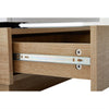Coffee Table 360° Rotating Modern Square Table With 2 Drawers Storage White+Oak