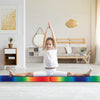 Portable Floor Balance Beam 7FT Folding Firm Gymnastic Beam w/ Handles