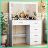 Vanity Dressing Table Makeup Desk With 5 Drawers Hollywood LED Lighted Mirror