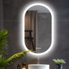 Large Oval LED Backlit Bathroom Mirror Defog Wall Vanity Mirror Washroom Bedroom